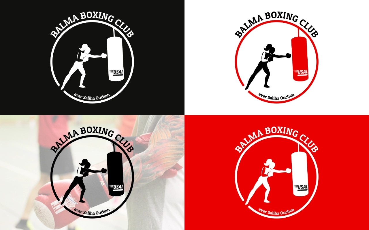 Déclinaisons du logo de Balma Boxing Club