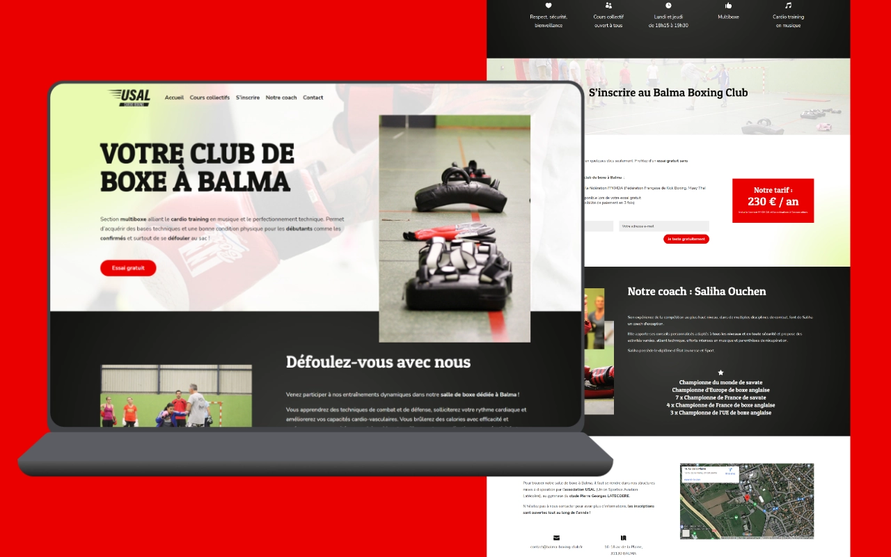 Page d'accueil du site de Balma Boxing Club