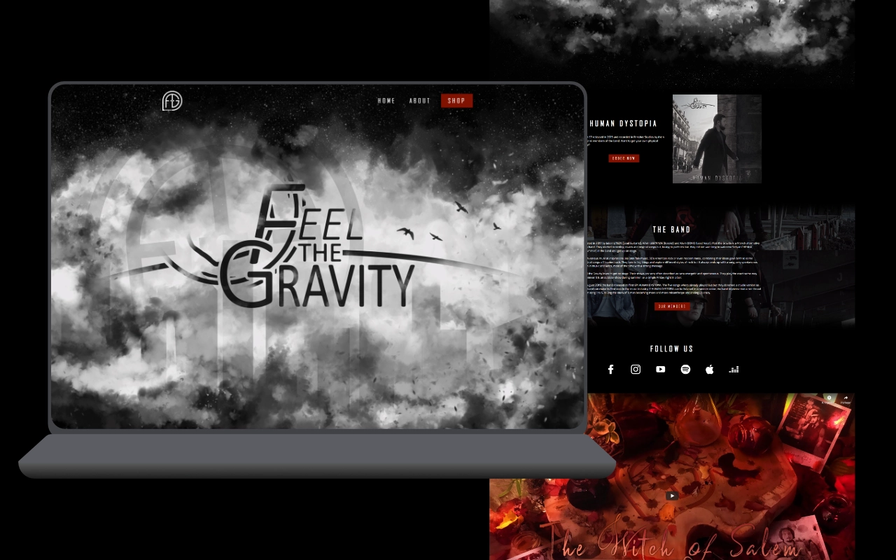 Page d'accueil du site de Feel the Gravity