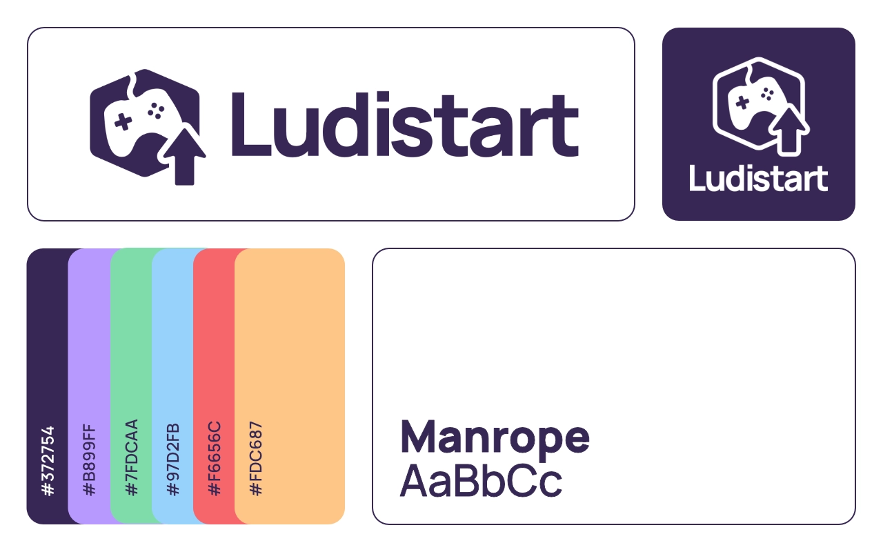 Logo et couleurs de l'identité visuelle de Ludistart