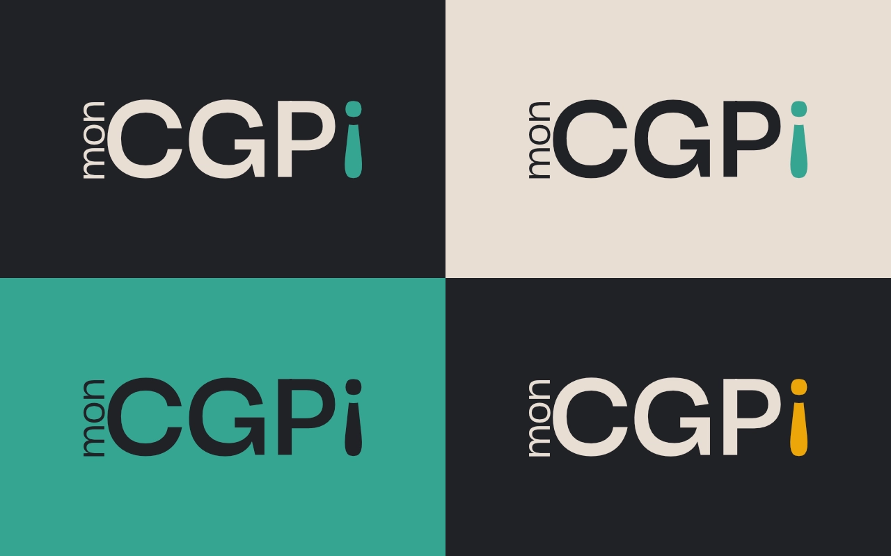 Déclinaisons et couleurs du logo de Mon C.G.P.I.